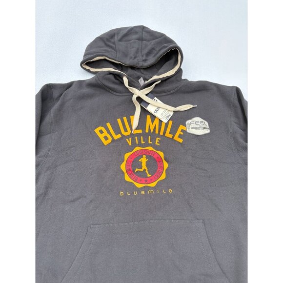 Bluemile Ville Hoodie Pullover Sweatshirt Gray Yellow Graphic Design Mens Size M - Picture 3 of 5